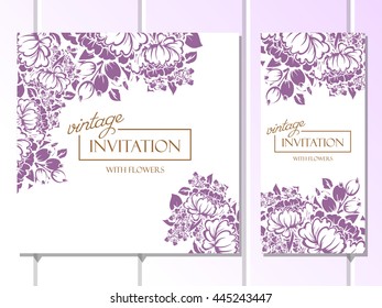 Romantic invitation. Wedding, marriage, bridal, birthday, Valentine's day. 