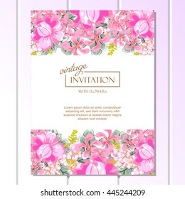 Romantic invitation. Wedding, marriage, bridal, birthday, Valentine's day. 