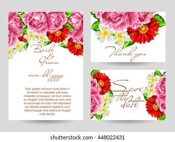 Romantic invitation. Wedding, marriage, bridal, birthday, Valentine's day. 