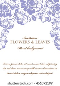 Romantic invitation. Wedding, marriage, bridal, birthday, Valentine's day.