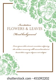 Romantic invitation. Wedding, marriage, bridal, birthday, Valentine's day.