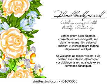 Romantic invitation. Wedding, marriage, bridal, birthday, Valentine's day.