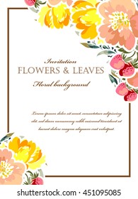 Romantic invitation. Wedding, marriage, bridal, birthday, Valentine's day.