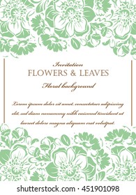 Romantic invitation. Wedding, marriage, bridal, birthday, Valentine's day.
