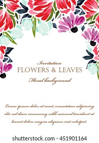 Romantic invitation. Wedding, marriage, bridal, birthday, Valentine's day.
