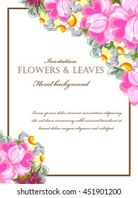 Romantic invitation. Wedding, marriage, bridal, birthday, Valentine's day.
