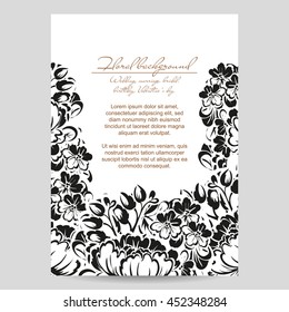 Romantic invitation. Wedding, marriage, bridal, birthday, Valentine's day.