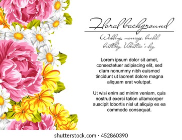 Romantic invitation. Wedding, marriage, bridal, birthday, Valentine's day.