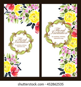 Romantic invitation. Wedding, marriage, bridal, birthday, Valentine's day.