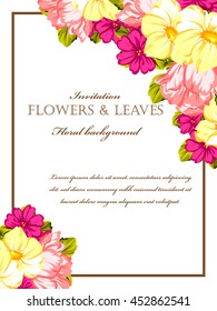 Romantic invitation. Wedding, marriage, bridal, birthday, Valentine's day.