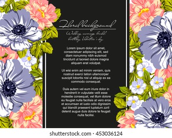 Romantic invitation. Wedding, marriage, bridal, birthday, Valentine's day.