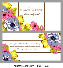 Romantic invitation. Wedding, marriage, bridal, birthday, Valentine's day.