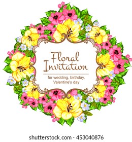 Romantic invitation. Wedding, marriage, bridal, birthday, Valentine's day.