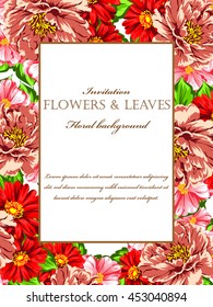 Romantic invitation. Wedding, marriage, bridal, birthday, Valentine's day.