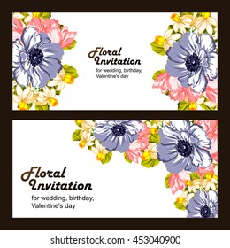 Romantic invitation. Wedding, marriage, bridal, birthday, Valentine's day.