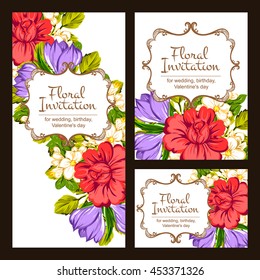 Romantic invitation. Wedding, marriage, bridal, birthday, Valentine's day.