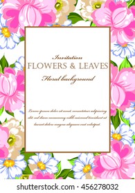 Romantic invitation. Wedding, marriage, bridal, birthday, Valentine's day.