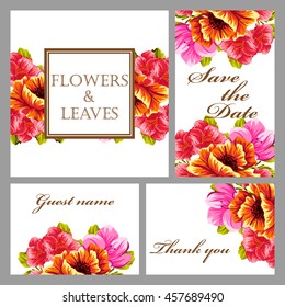 Romantic invitation. Wedding, marriage, bridal, birthday, Valentine's day.