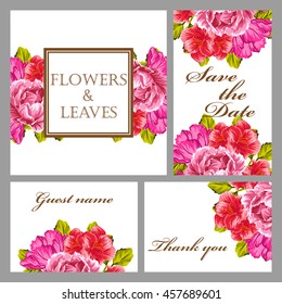 Romantic invitation. Wedding, marriage, bridal, birthday, Valentine's day.