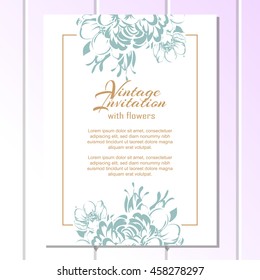 Romantic invitation. Wedding, marriage, bridal, birthday, Valentine's day.