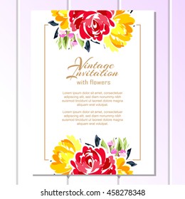 Romantic invitation. Wedding, marriage, bridal, birthday, Valentine's day.
