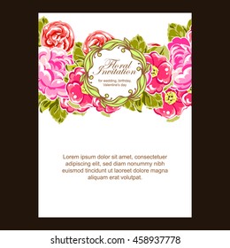Romantic invitation. Wedding, marriage, bridal, birthday, Valentine's day.