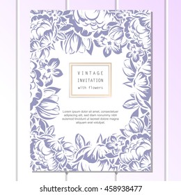 Romantic invitation. Wedding, marriage, bridal, birthday, Valentine's day.
