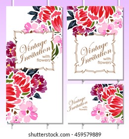 Romantic invitation. Wedding, marriage, bridal, birthday, Valentine's day.