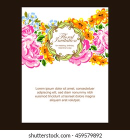 Romantic invitation. Wedding, marriage, bridal, birthday, Valentine's day.