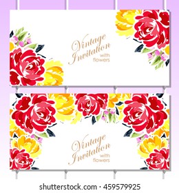 Romantic invitation. Wedding, marriage, bridal, birthday, Valentine's day.