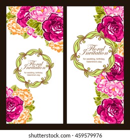 Romantic invitation. Wedding, marriage, bridal, birthday, Valentine's day.