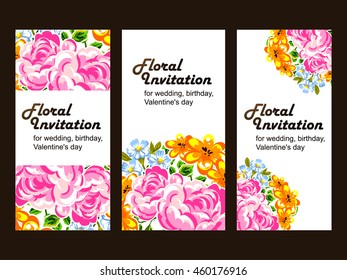 Romantic invitation. Wedding, marriage, bridal, birthday, Valentine's day.