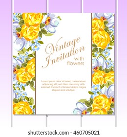 Romantic invitation. Wedding, marriage, bridal, birthday, Valentine's day.