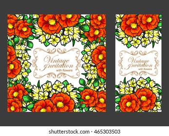 Romantic invitation. Wedding, marriage, bridal, birthday, Valentine's day.