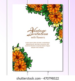 Romantic invitation. Wedding, marriage, bridal, birthday, Valentine's day.