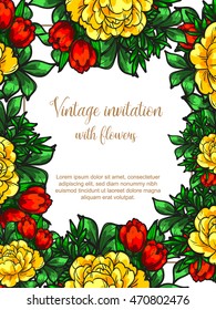 Romantic invitation. Wedding, marriage, bridal, birthday, Valentine's day.