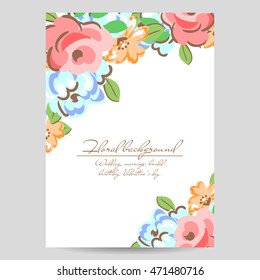 Romantic invitation. Wedding, marriage, bridal, birthday, Valentine's day.