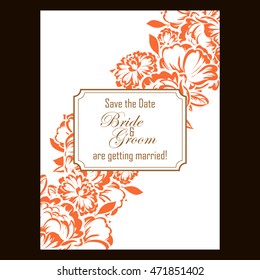 Romantic invitation. Wedding, marriage, bridal, birthday, Valentine's day.