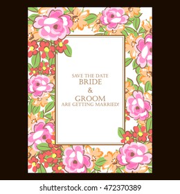 Romantic invitation. Wedding, marriage, bridal, birthday, Valentine's day.
