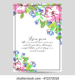 Romantic invitation. Wedding, marriage, bridal, birthday, Valentine's day.