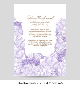 Romantic invitation. Wedding, marriage, bridal, birthday, Valentine's day.