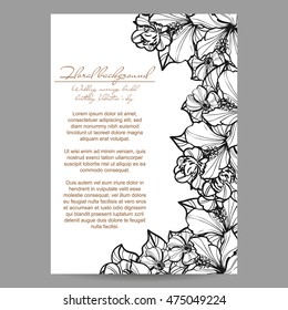 Romantic invitation. Wedding, marriage, bridal, birthday, Valentine's day.