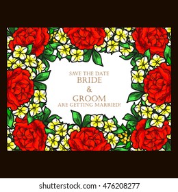 Romantic invitation. Wedding, marriage, bridal, birthday, Valentine's day.