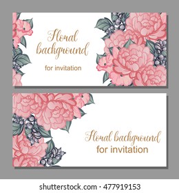 Romantic invitation. Wedding, marriage, bridal, birthday, Valentine's day.