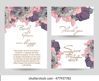 Romantic invitation. Wedding, marriage, bridal, birthday, Valentine's day