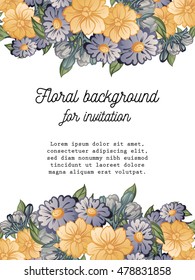 Romantic invitation. Wedding, marriage, bridal, birthday, Valentine's day.