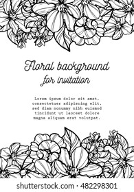 Romantic invitation. Wedding, marriage, bridal, birthday, Valentine's day.