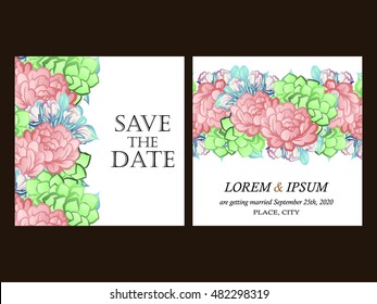 Romantic invitation. Wedding, marriage, bridal, birthday, Valentine's day.