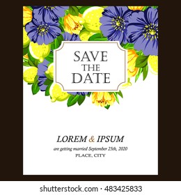 Romantic invitation. Wedding, marriage, bridal, birthday, Valentine's day.