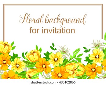 Romantic invitation. Wedding, marriage, bridal, birthday, Valentine's day.